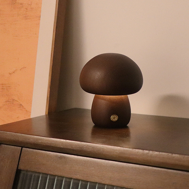 Wooden Mushroom Night Light