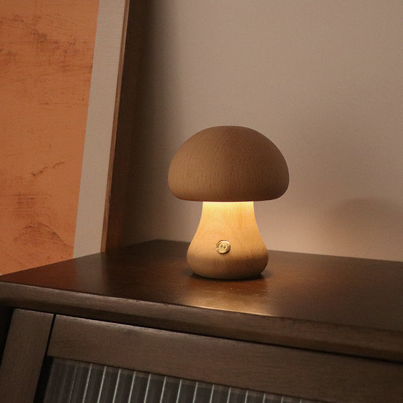 Wooden Mushroom Night Light