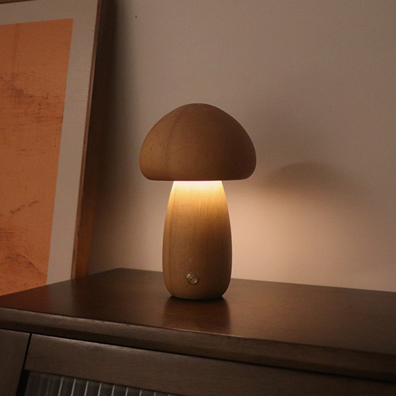 Wooden Mushroom Night Light